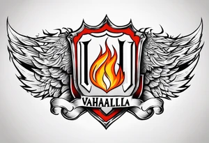 Valhalla on  fire shield tattoo idea