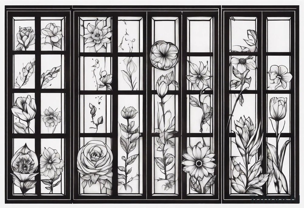 flower in a window tattoo idea