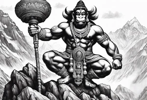 Hanuman lifting the mountain tattoo idea