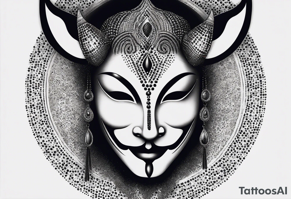 Anonymous with horns tattoo idea