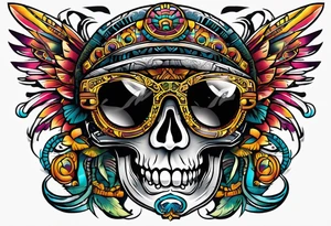Mayan theme sunglasses tattoo idea