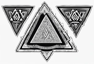 Valhalla 
Sword shield valknut  axe fire tattoo idea