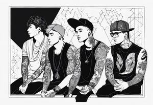 its about a boy group, called cru geheim, they are 4 men, they like to discuss tattoo idea