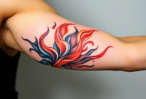 huge and large powerfull flames tattoo idea