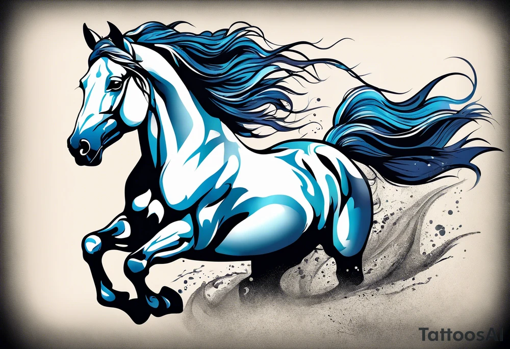 Galloping horse tattoo idea