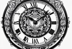 Dark clock tattoo idea