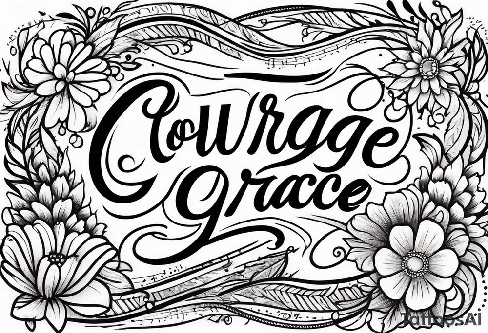 Courage is grace under pressure. 

Floral tattoo idea