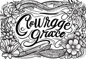Courage is grace under pressure. 

Floral tattoo idea