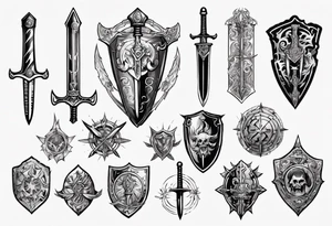 Sword and shield tattoo idea