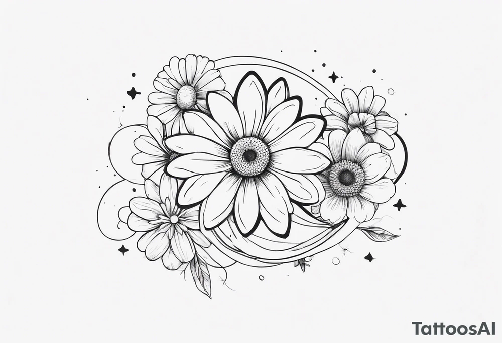 infinity symbol with  daisy tattoo idea