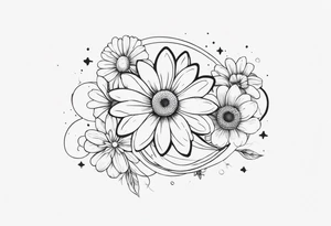 infinity symbol with  daisy tattoo idea