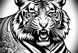 Boxing tiger mom tattoo idea