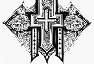 simple gothic cross tattoo idea
