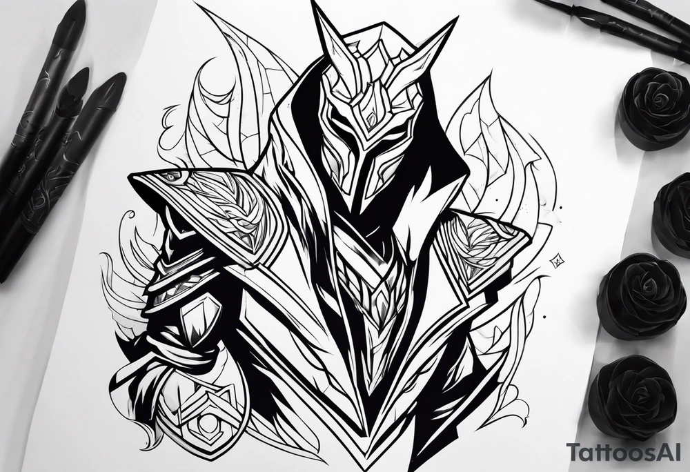 Jhin, league of legends tattoo idea