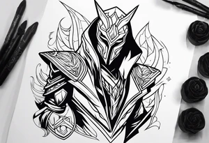 Jhin, league of legends tattoo idea