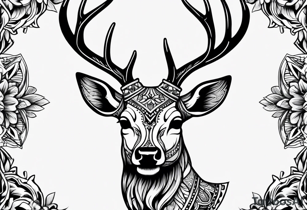 deer skull tattoo idea