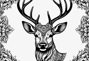 deer skull tattoo idea