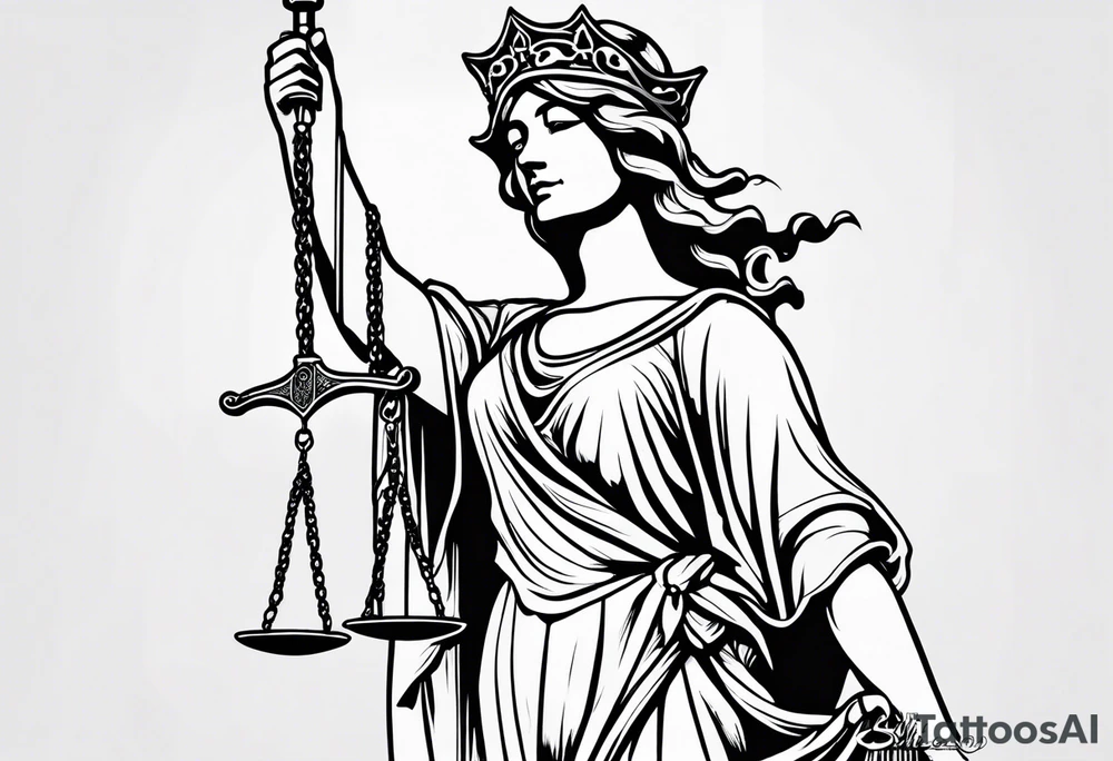 lady justice tattoo idea