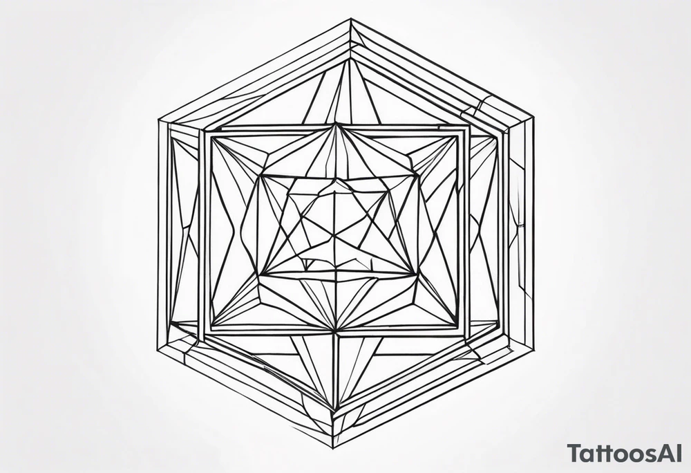 Tesseract and stars tattoo idea
