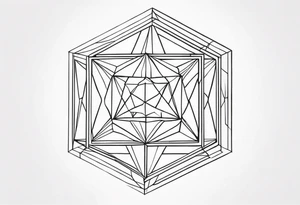 Tesseract and stars tattoo idea