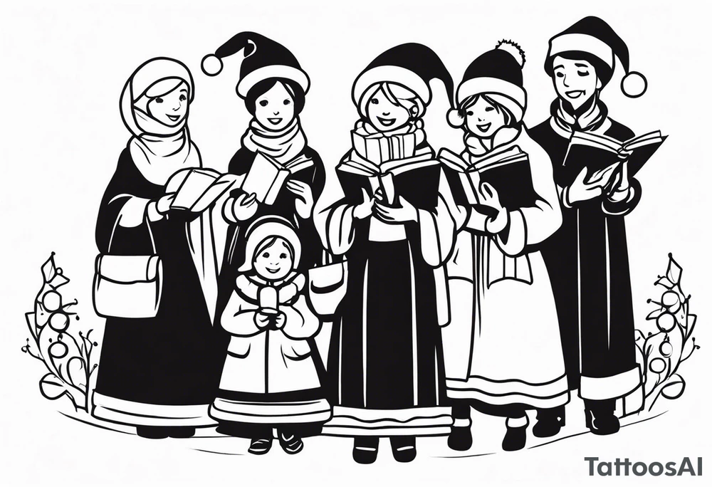 CHRISTMAS CAROLERS tattoo idea