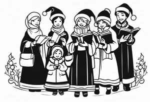 CHRISTMAS CAROLERS tattoo idea