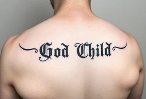 “God’s Child” going down forearm. tattoo idea
