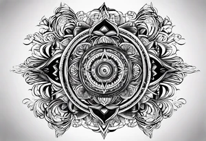 narrow strip made of quantum atoms tattoo idea
