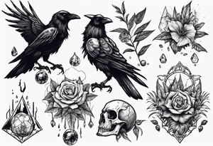 Demon Raven gems poisonous plants and astrology. tattoo idea