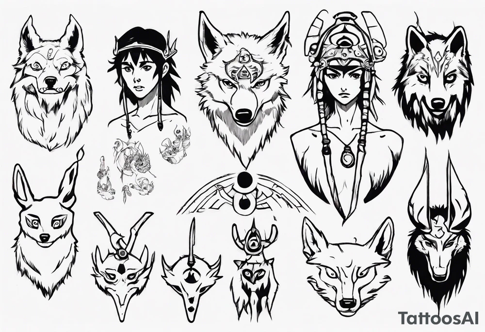 Princess mononoke tattoo idea