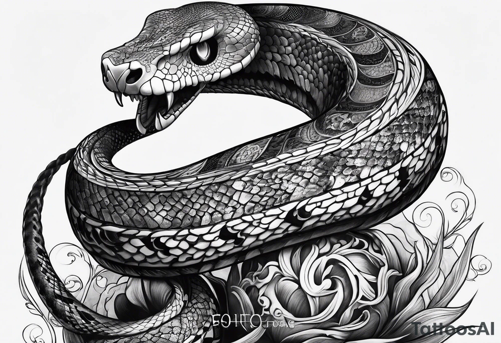 Snake and skull tattoo idea