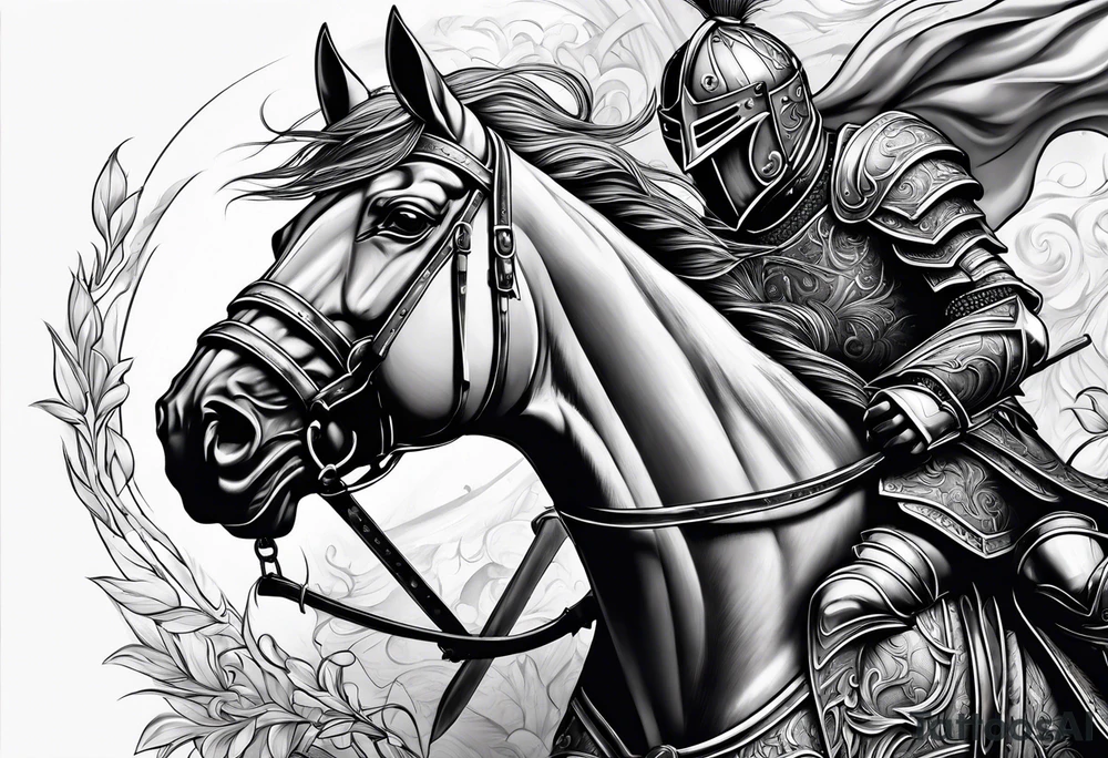 muscular knight tattoo idea