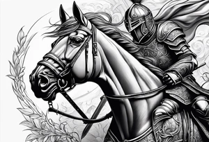 muscular knight tattoo idea