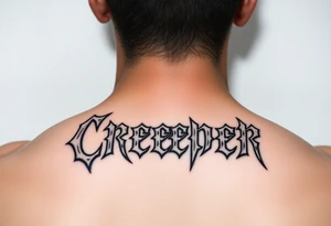 “Creeper” metal band font tattoo idea