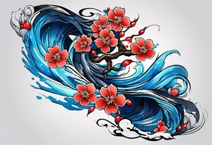 A japanese shimenawa around the wrist, make it blue without gradient tattoo idea
