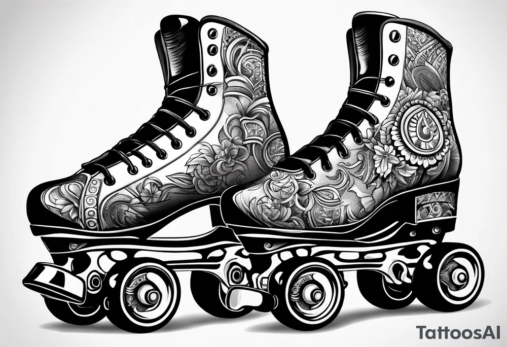 Pair of rollerskates tattoo idea
