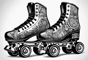 Pair of rollerskates tattoo idea