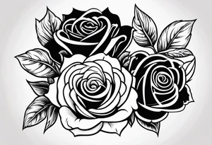 4 roses with a banner tattoo idea