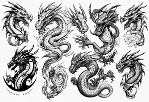 tech dragon tattoo idea