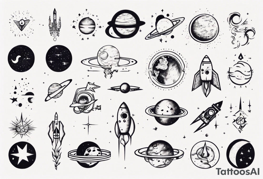 Best friends space song tattoo idea