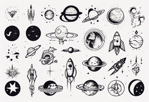 Best friends space song tattoo idea