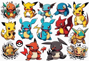 Pokemon arm sleeve tattoo idea