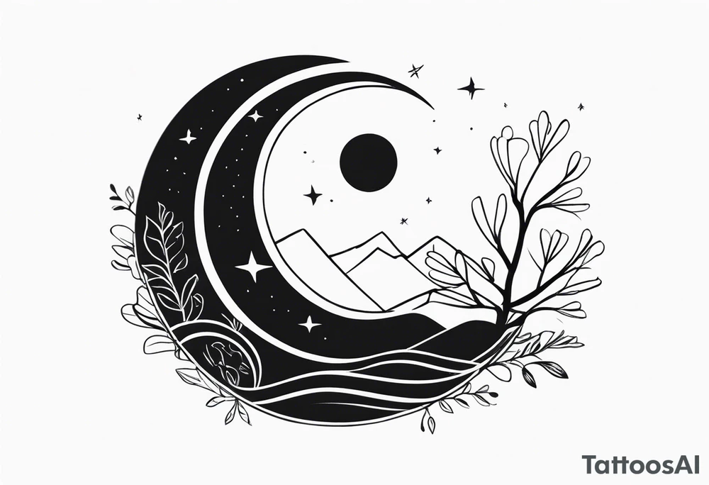 sacred moon tattoo idea