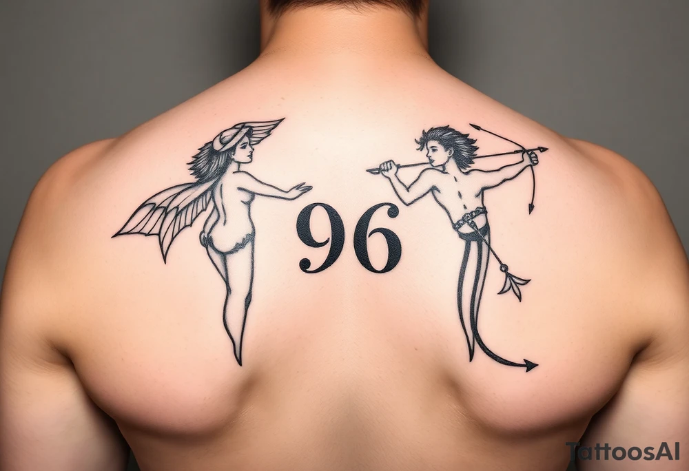 Best friends trying to stay positive even though both are at crossroads numbers 996 one is a Virgo and other is a sagittarius tattoo idea