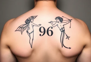 Best friends trying to stay positive even though both are at crossroads numbers 996 one is a Virgo and other is a sagittarius tattoo idea