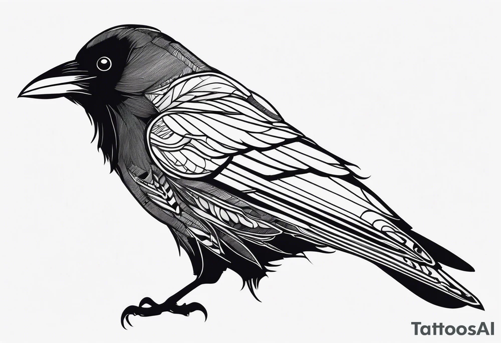 Generate a tattoo of a crow for the forearm tattoo idea