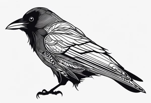 Generate a tattoo of a crow for the forearm tattoo idea