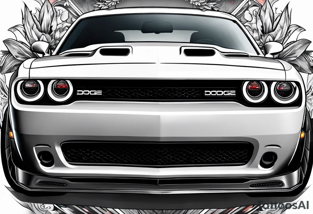 2020 Black Dodge challenger tattoo idea
