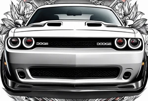 2020 Black Dodge challenger tattoo idea