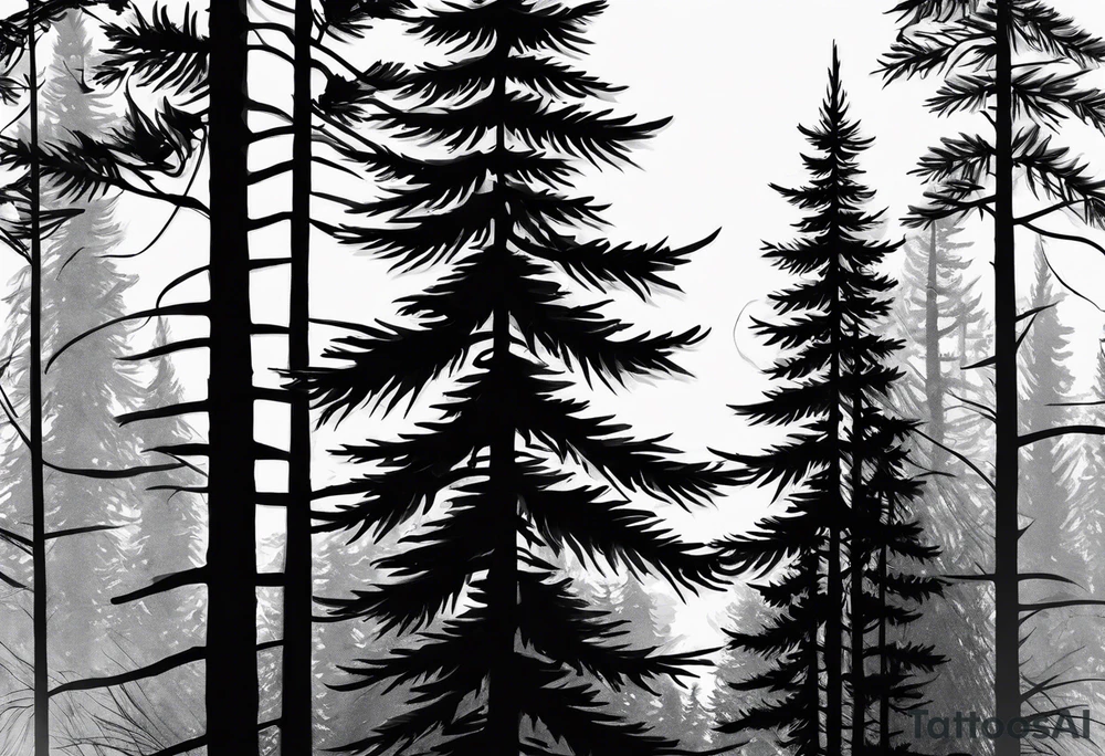 Douglas fir tree tattoo idea